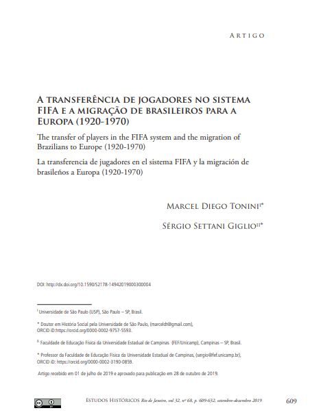 A transferência de jogadores no sistema FIFA e a migração de brasileiros para a Europa (1920-1970)