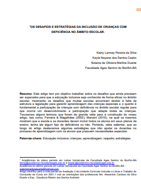 Os desafios e estratégias da inclusão de crianças com deficiência no âmbito escolar