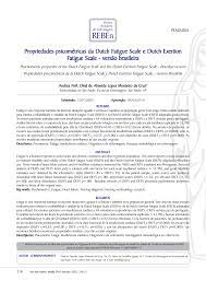 Propriedades psicométricas da Dutch Fatigue Scale e Dutch Exertion Fatigue Scale: versão brasileira