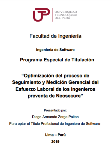 Optimización del proceso de seguimiento y medición gerencial del esfuerzo laboral de los ingenieros preventa de Neosecure