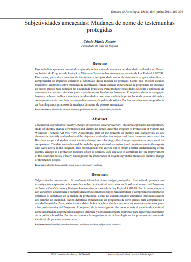 Subjetividades ameaçadas: mudança de nome de testemunhas protegidas