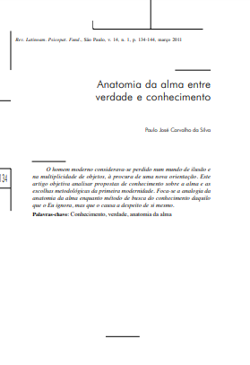 Anatomia da alma entre verdade e conhecimento