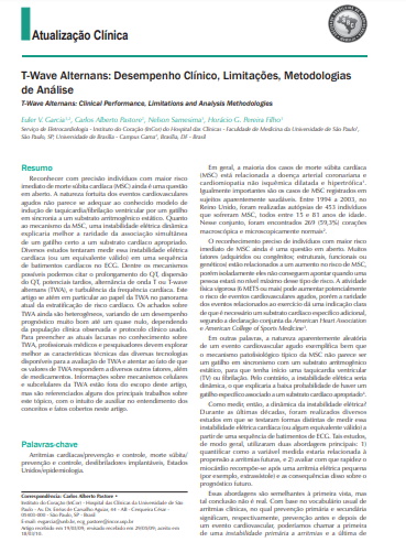 T-wave alternans: desempenho clínico, limitações, metodologias de análise