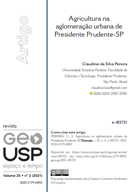 Agricultura na aglomeração urbana de Presidente Prudente-SP