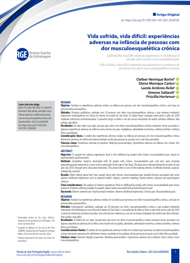 Suffered life, hard life: adverse experiences in childhood of people with chronic musculoskeletal pain