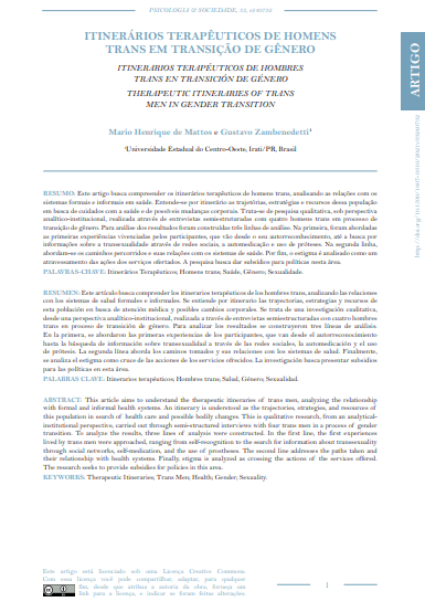 ITINERÁRIOS TERAPÊUTICOS DE HOMENS TRANS EM TRANSIÇÃO DE GÊNERO