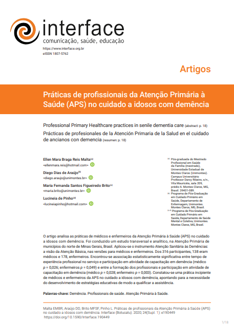 Práticas de profissionais da Atenção Primária à Saúde (APS) no cuidado a idosos com demência