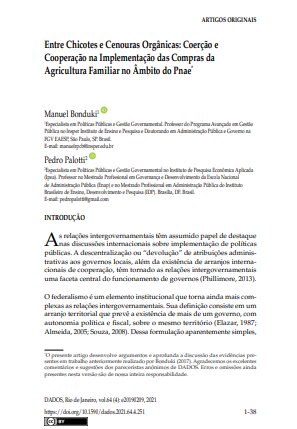 Entre Chicotes e Cenouras Orgânicas: Coerção e Cooperação na Implementação das Compras da Agricultura Familiar no Âmbito do Pnae