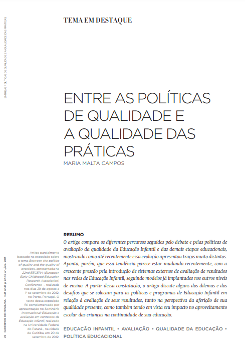 Entre as políticas de qualidade e a qualidade das práticas