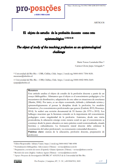 El objeto de estudio de la profesión docente como reto epistemológico