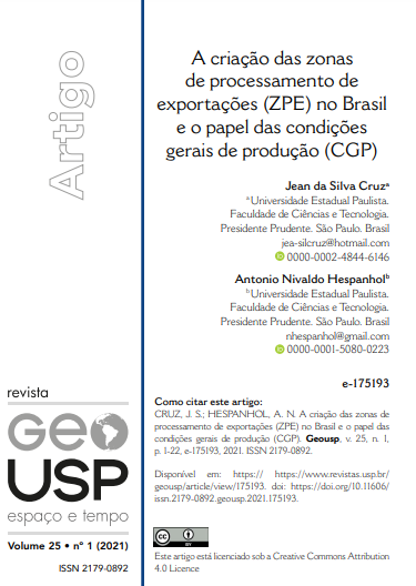 A criação das zonas de processamento de exportações (ZPE) no Brasil e o papel das condições gerais de produção (CGP)