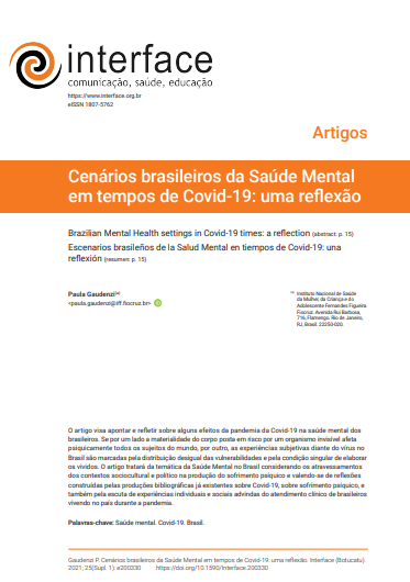 Cenários brasileiros da Saúde Mental em tempos de Covid-19: uma reflexão