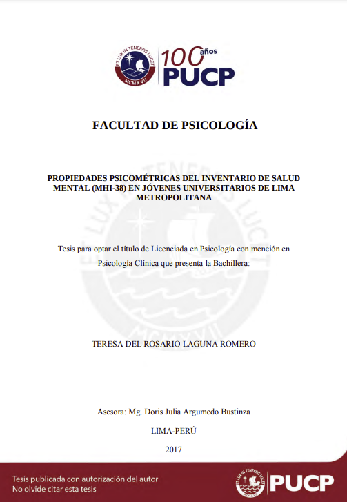 Propiedades psicométricas del inventario de salud mental (MHI-38) en jóvenes universitarios de Lima Metropolitana