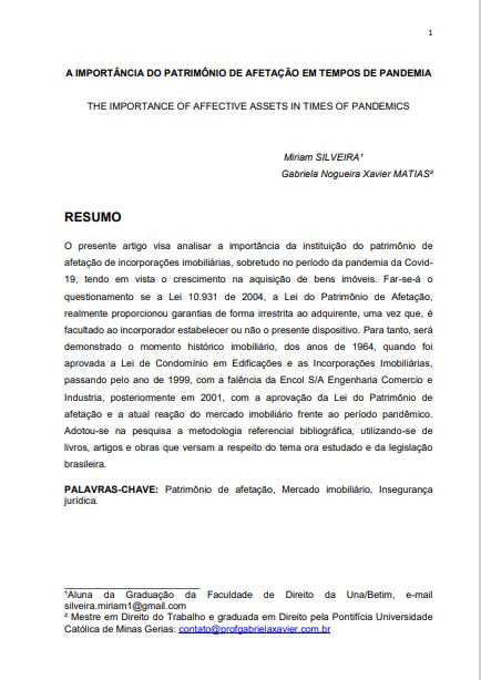 A Importância do patrimônio de afetação em tempos de Pandemia