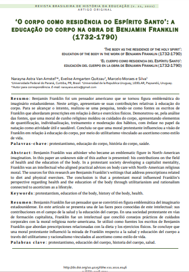 ‘O corpo como residência do Espírito Santo’: a educação do corpo na obra de Benjamin Franklin (1732-1790)