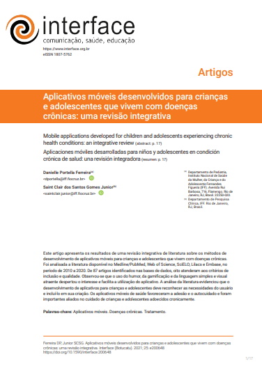 Aplicativos móveis desenvolvidos para crianças e adolescentes que vivem com doenças crônicas: uma revisão integrativa