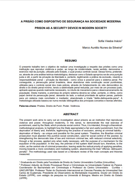A prisão como dispositivo de segurança na sociedade moderna