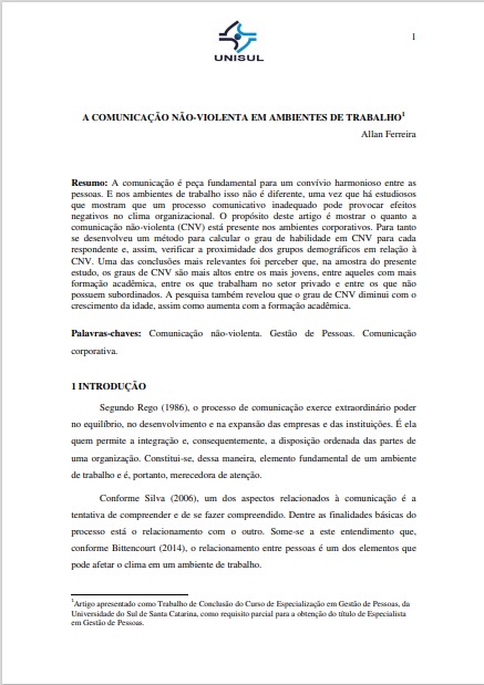 A comunicação não-violenta em ambientes de trabalho