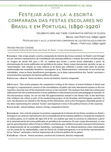 Festejar aqui e lá: a escrita comparada das festas escolares no Brasil e em Portugal (1890-1920)