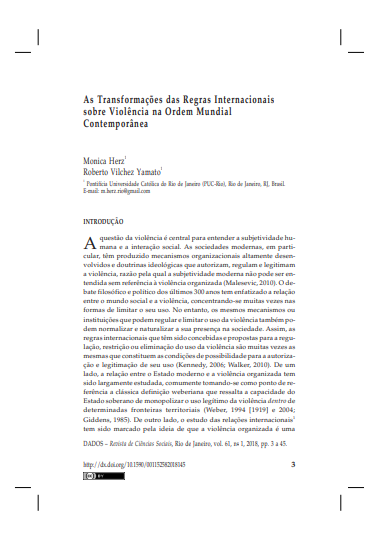 As Transformações das Regras Internacionais sobre Violência na Ordem Mundial Contemporânea