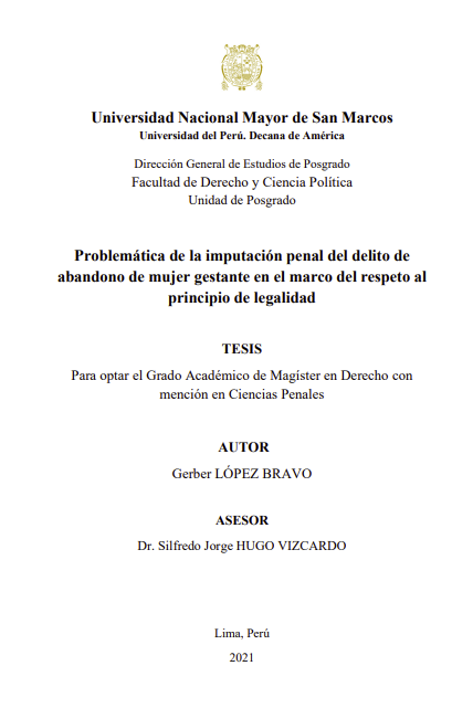 Problemática de la imputación penal del delito de abandono de mujer gestante en el marco del respeto al principio de legalidad