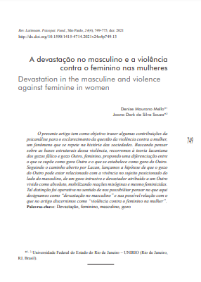 A devastação no masculino e a violência contra o feminino nas mulheres