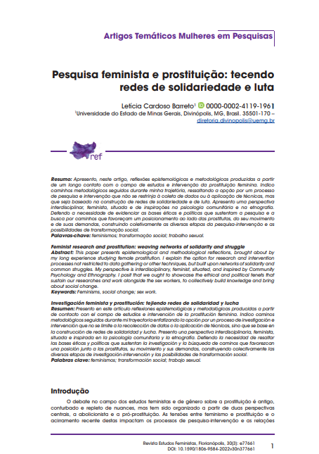 Pesquisa feminista e prostituição: tecendo redes de solidariedade e luta