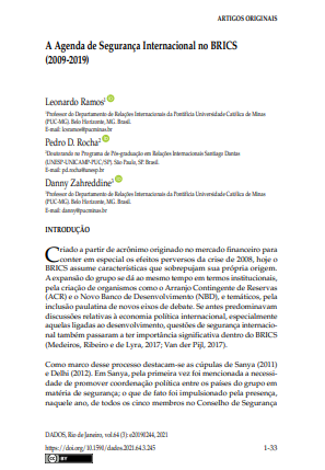 A Agenda de Segurança Internacional no BRICS (2009-2019)