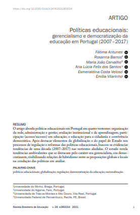 Políticas educacionais: gerencialismo e democratização da educação em Portugal (2007-2017)