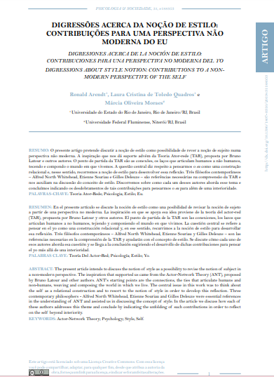 DIGRESSÕES ACERCA DA NOÇÃO DE ESTILO: CONTRIBUIÇÕES PARA UMA PERSPECTIVA NÃO MODERNA DO E