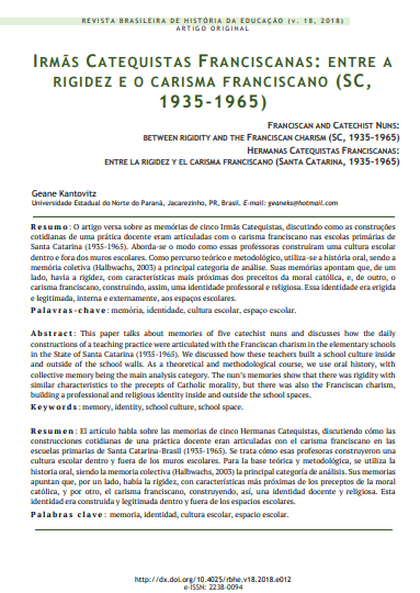 Irmãs Catequistas Franciscanas: entre a rigidez e o carisma franciscano (SC, 1935-1965)