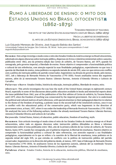 Rumo à liberdade de ensino: o mito dos Estados Unidos no Brasil oitocentista (1862-1879)
