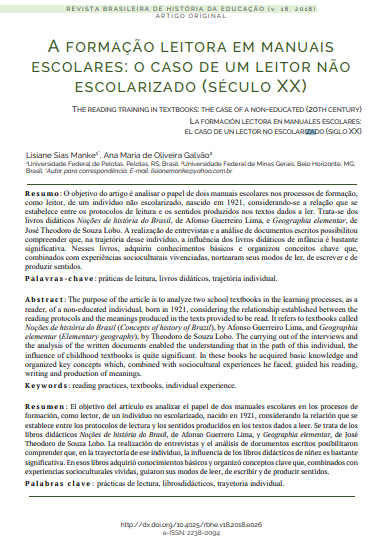 A formação leitora em manuais escolares: o caso de um leitor não escolarizado (século XX)