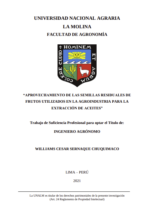 Aprovechamiento de las semillas residuales de frutos utilizados en la agroindustria para la extracción de aceites