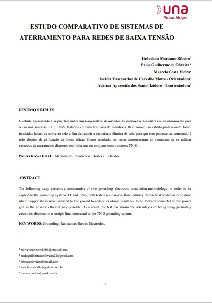 Estudo comparativo de sistemas de aterramento para redes de baixa tensão
