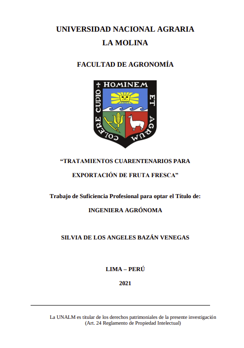 Tratamientos cuarentenarios para exportación de fruta fresca