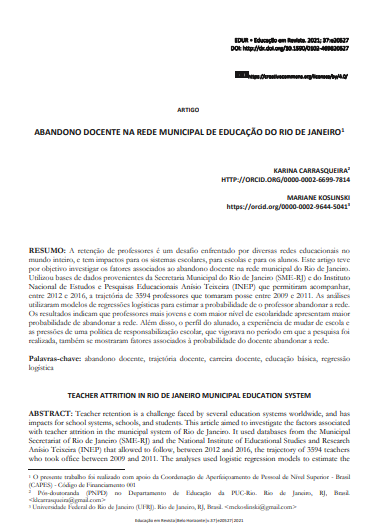 ABANDONO DOCENTE NA REDE MUNICIPAL DE EDUCAÇÃO DO RIO DE JANEIRO
