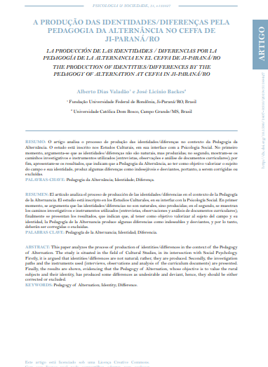 A PRODUÇÃO DAS IDENTIDADES/DIFERENÇAS PELA PEDAGOGIA DA ALTERNÂNCIA NO CEFFA DE JI-PARANÁ/RO
