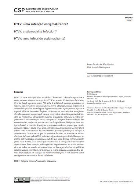 HTLV: uma infecção estigmatizante?