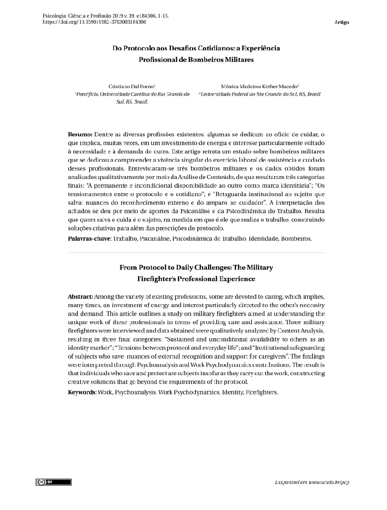 Do Protocolo aos Desafios Cotidianos: a Experiência Profissional de Bombeiros Militares