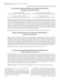 Mecanismos de Defesa Utilizados por Adolescentes com Bebês Prematuros em UTI Neonatal1