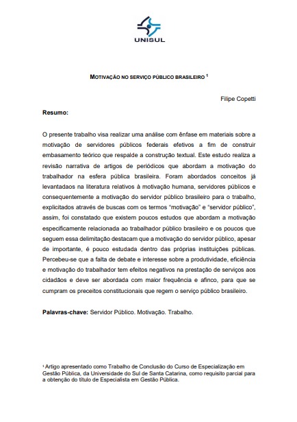 Motivação no serviço público brasileiro