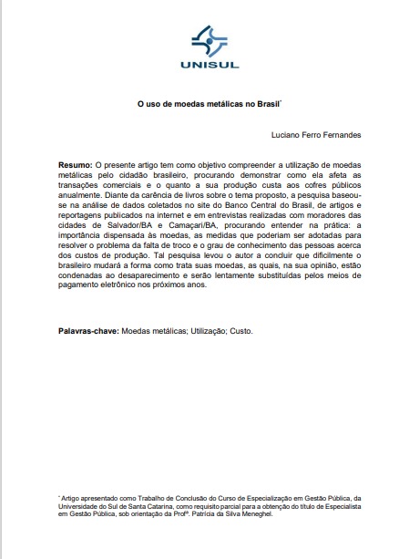 O uso de moedas metálicas no Brasil