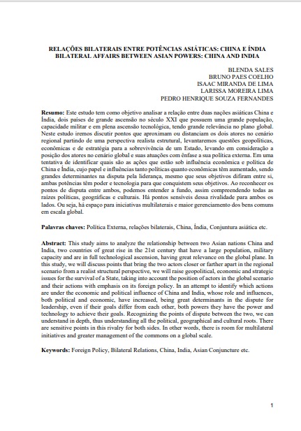 Relações bilaterais entre potências asiáticas: China e Índia