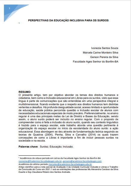 Perspectivas da Educação Inclusiva Para os Surdos