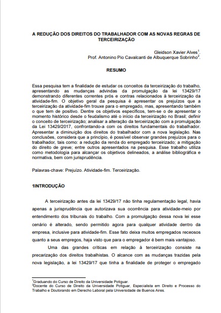 A redução dos direitos do trabalhador com as novas regras de terceirização