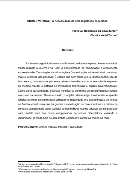 Crimes virtuais: a necessidade de uma legislação específica