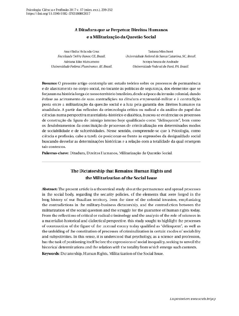 A Ditadura que se Perpetua: Direitos Humanos e a Militarização da Questão Social