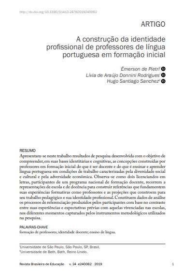 A construção da identidade profissional de professores de língua portuguesa em formação inicial