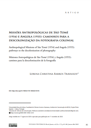 Missões Antropológicas de São Tomé (1954) e Angola (1955): caminhos para a descolonização da fotografia colonial